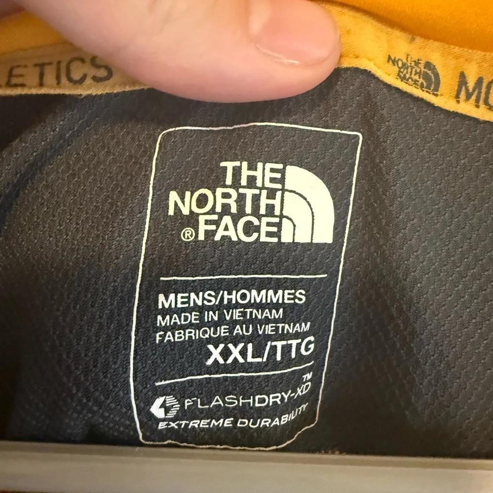 North Face Men's Yellow Athletic Tank top